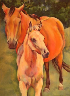 Quarter Horse Painting by Karen Brenner